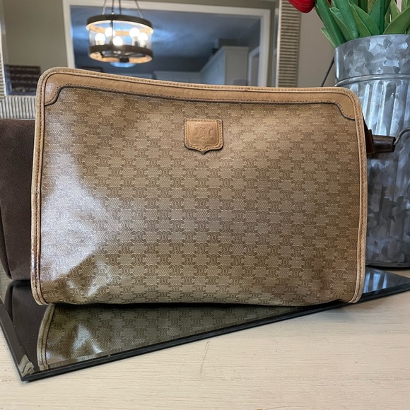 Celine Tan Monogram Travel Pouch/Clutch - Picture 1 of 12